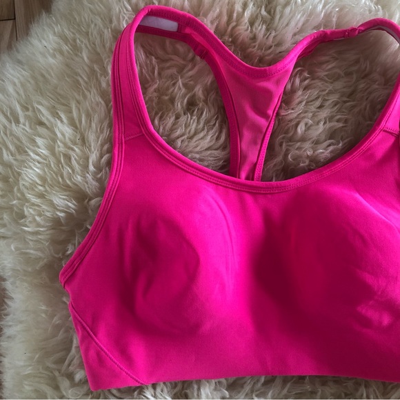 Hot Pink Racerback Workout Sports Bra - Picture 2 of 5